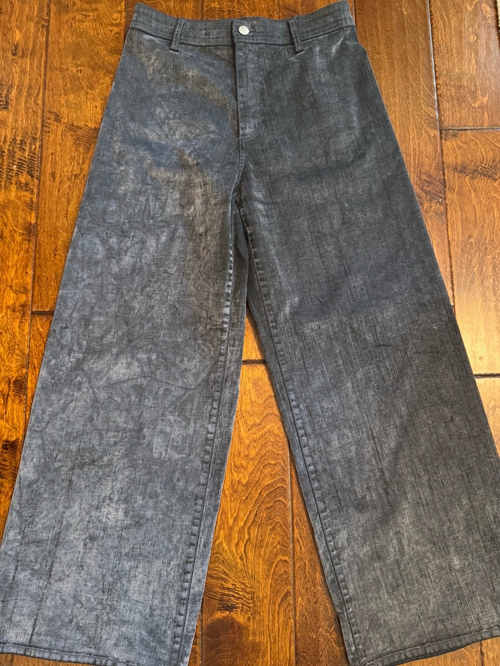 Universal Thread Wide-Leg Sailor Jeans in Washed Gray Flocked Velvet NWOT 8R